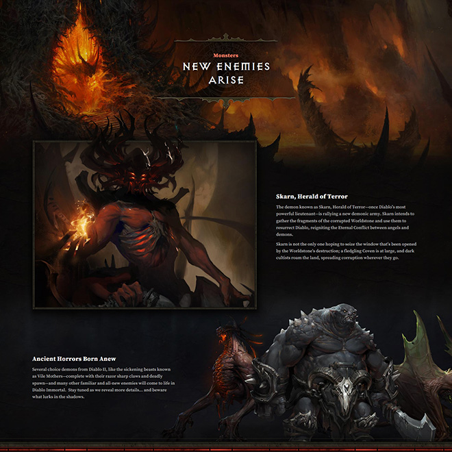 Bottom of the Diablo Immortal website